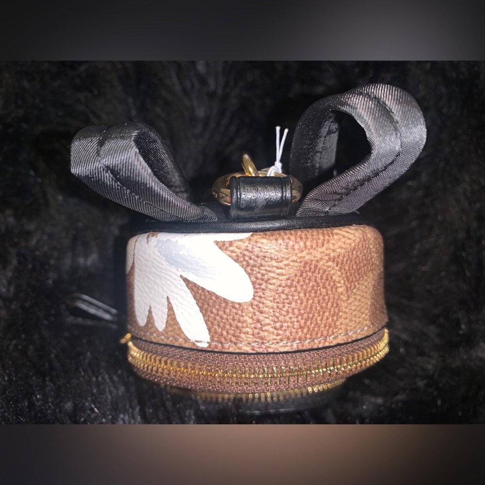 Coach Black and Brown Floral Charm Mini Backpack - Picture 4 of 8